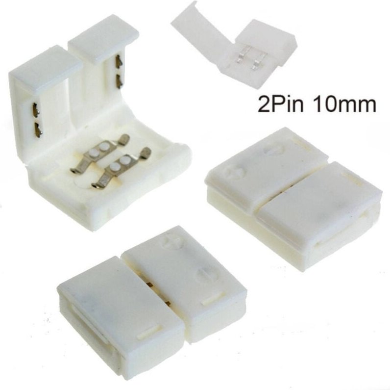 Trade Shop Traesio - Trade Shop - 4 x 10 mm clip-anschluss für einfarbige led-streifen mit männlichen männlichen männlic...