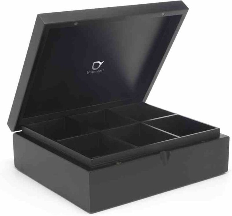 Bredemeijer - Teebeutelbox mit 6 Fächern, schwarz 184006