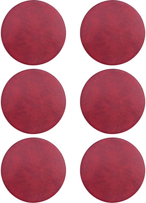 6 runde Untersetzer aus Leder, 10 cm Durchmesser, wasserdicht, ölbeständig und wärmeisolierend, für PVC-Tee- und Kaffeet...