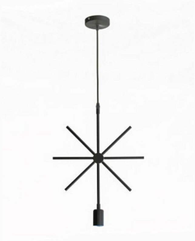 Trade Shop Traesio - Trade Shop - moderne stern-hängelampe für E27-GLÜHBIRNENFASSUNG B35-X - Schwarz