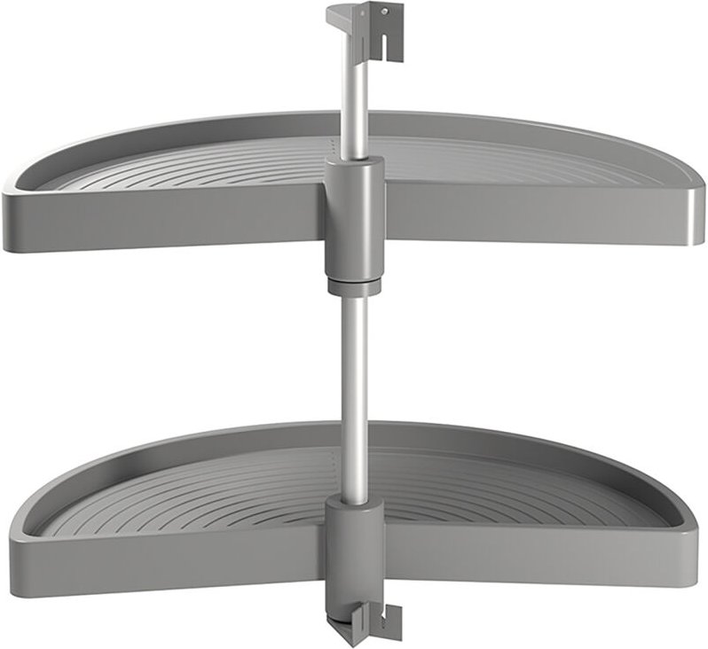 Lot Drehplatten Shelvo 1/2, für 900mm Modul, Kunststoff und Aluminium, Grau - Emuca