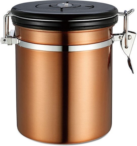 Fitags - Luftdichte Kaffeedose, 1500 ml, hermetisch, Edelstahlbehälter, Teedose, Getreidebehälter mit Deckel und Datumsa...