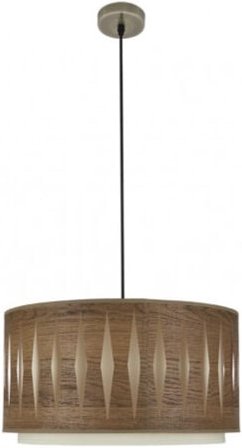 Senko - Hängeleuchte alexandra 1xe27 leder/dunkles holz regx40x40 cm