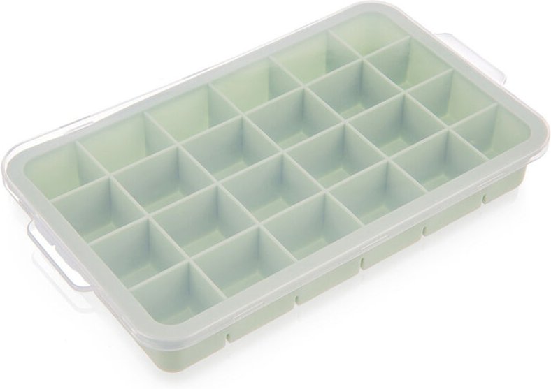 Eiswürfelform mit Deckel, Silikon, grün, 22,5x13x3 cm