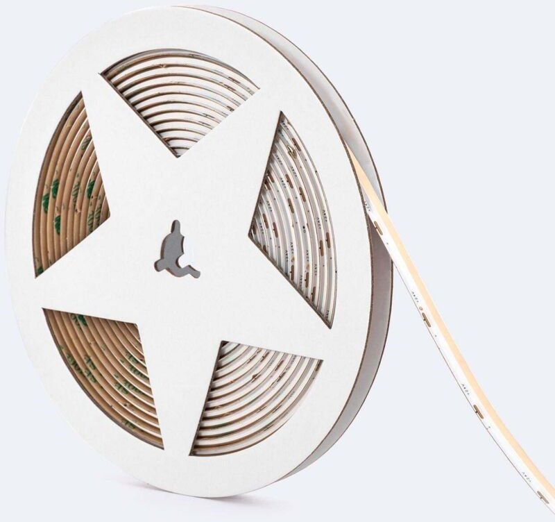 Efectoled - LED-Streifen 24V Wcob 256 LED/m 5m 10W/m 1100lm/m Breite 8mm Schnitt 3.2cm IP20 CRI90 6000K Kaltweiß