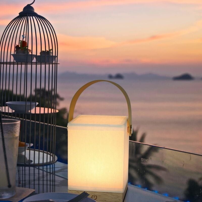 Touch-LED-Bettlampe mit variabler Helligkeit - kabellose Schreibtischlampe mit Batterie, tragbarer Stoffschirm, Nachtlic...