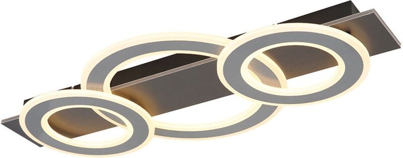 Deckenleuchte Deckenlampe Wohnzimmer Esszimmerleuchte anthrazit grau LED, Metall Acryl, 1x LED 50W 2300Lm 3000K, LxBxH 7...