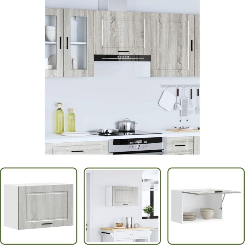 vidaXL Holzwerkstoff - Küchen-Hängeschrank Porto Grau Sonoma Holzwerkstoff