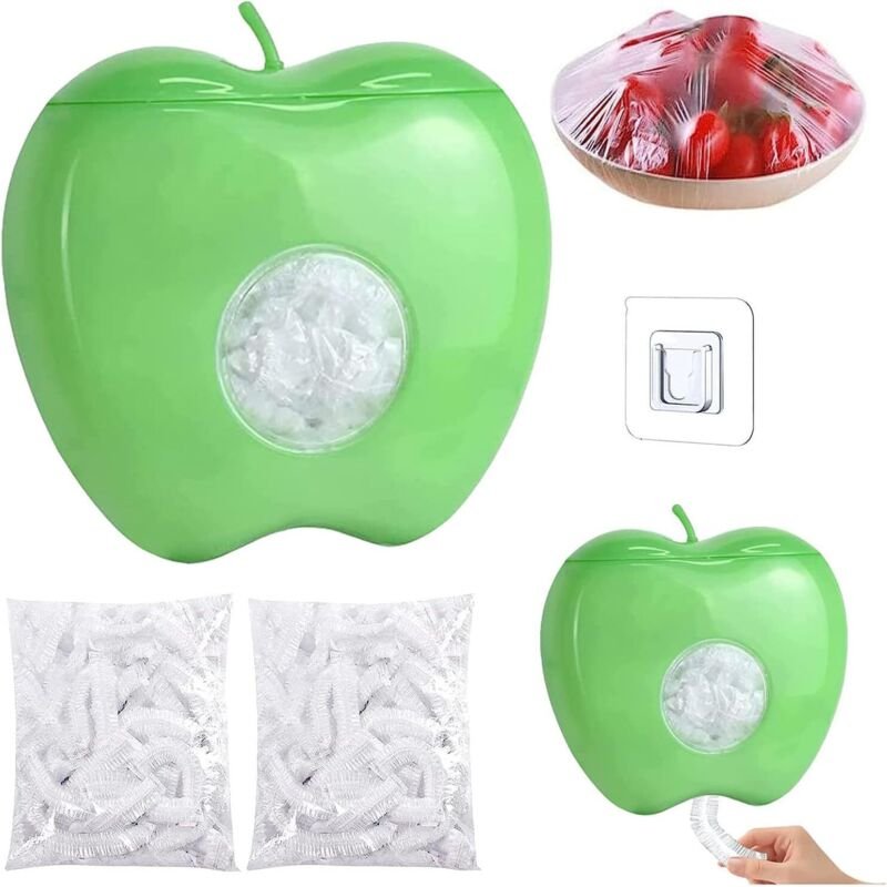 Aufbewahrungsbox für Frischhaltefolie mit 200 Frischhaltebeuteln, Frischhaltefolien-Set, Frischhaltefolienspender, Wandh...