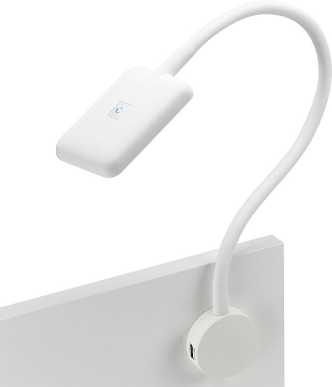Thumbnail - So-tech - junker Lighting led Bettleuchte / Leseleuchte fiore weiß mit flexiblem Leuchtenarm, 2x usb Anschlüssen und Tou...
