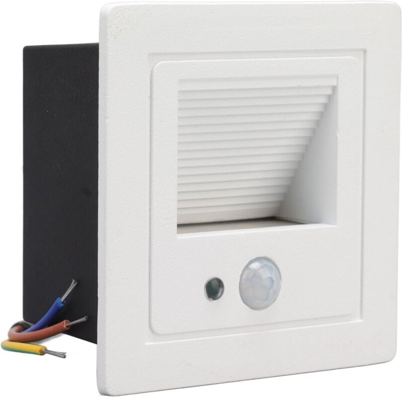 LED-Eckwandleuchte, Einbauleuchte, warmweiß, Eisen, Backlack, Induktionsstufenlicht für Treppenhaus-Eckwandleuchte - Ej....