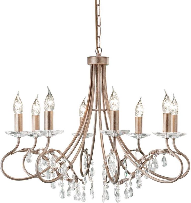 Kronleuchter Hängelampe Deckenleuchte Esszimmerleuchte Kristalle Silber Gold