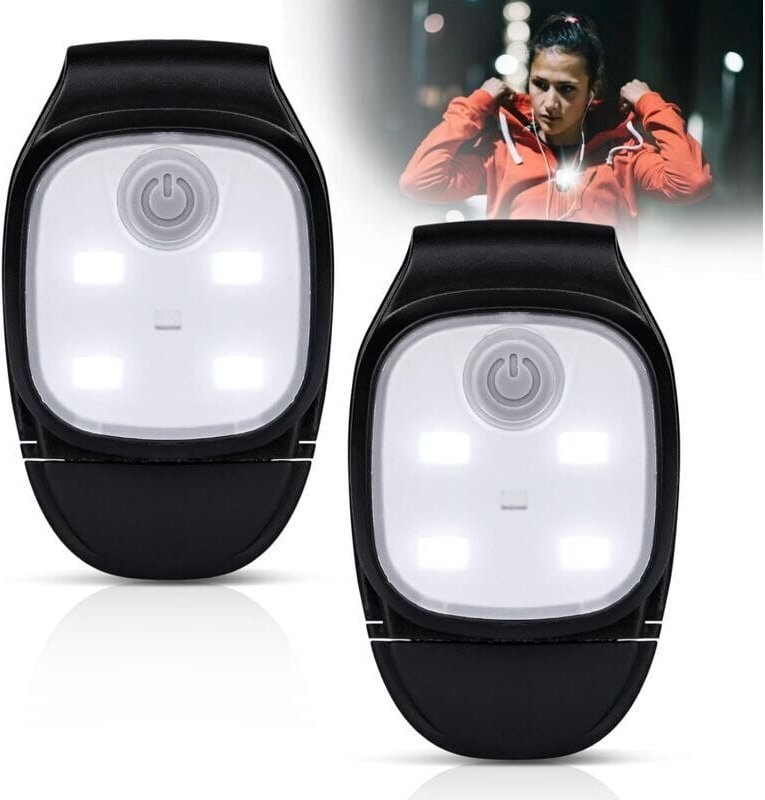 2 Stück Clip-on-Lauflichter, LED-Nachtlauflicht für den Außenbereich, wiederaufladbar über usb, reflektierendes Sicherhe...