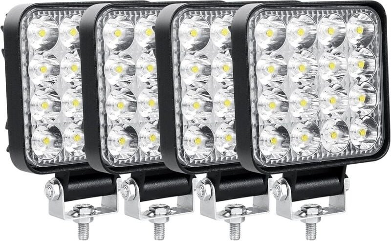 Stück quadratische LED-Arbeitsscheinwerfer, 3,4 Zoll Mini 48W 12V 24V Lampe, Scheinwerferlicht für Offroad-Auto-LKW-SUV ...
