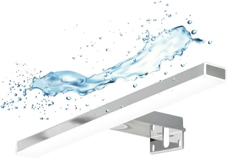 Esther led Spiegel Wandleuchte 28x2,9 cm 5700 k Weiß, 6 w, IP44, Chrom (ESTHER280NEW) - Focco