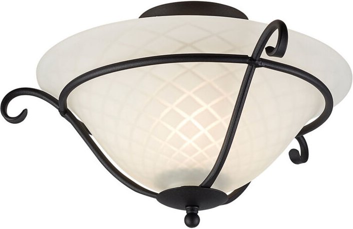 Elstead - Deckenleuchte Wohnzimmerleuchte Lampe Eisen Glas Schwarz 1 Flammig d 40 cm