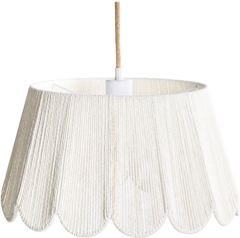 Hängeleuchte SEBAKWE Papierschnur Hellbeige