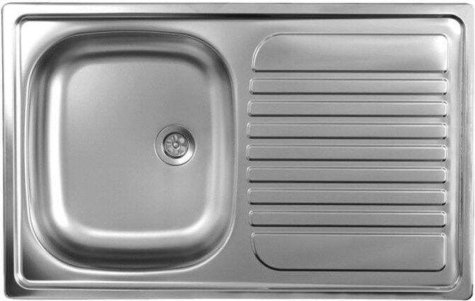 Webmarketpoint - Einbau-Küchenspüle aus Edelstahl mit Abtropffläche rechts 50x79 cm (N273DX35)