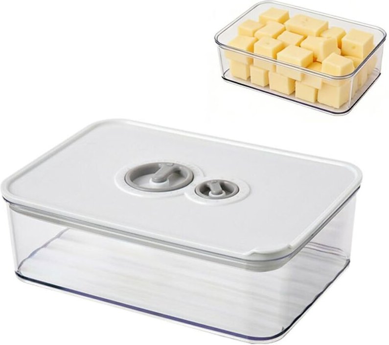 Käsebox für den Kühlschrank (1250 ml) mit luftdichtem Deckel und Timer-Taste. Stapelbar und gleichzeitig als praktisches...