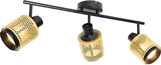 Industrie-Spot Schwarz mit Gold 3-Licht - Kayden