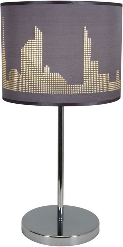 Naeve MANHATTEN Tischlampe mit rundem Schirm Grau 1xE27