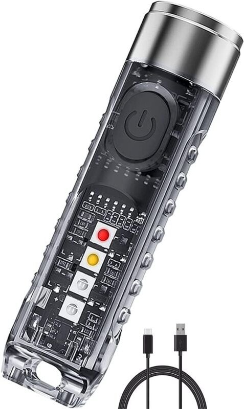 Mini-UV-Taschenlampe, 400 Lumen, wiederaufladbare LED-Taschenlampe, multifunktionale, magnetische USB-Taschenlampe, wass...