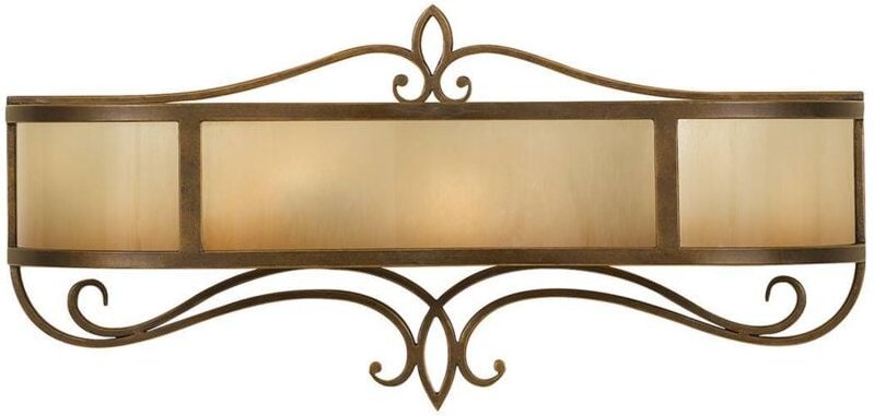 Wandlampe Leuchte Eisen Glas Bronze h 29,8 cm 2 Flammig Flurleuchte