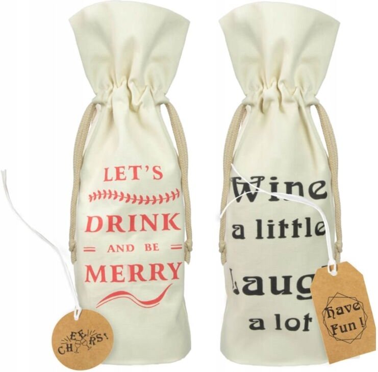 Leinenbeutel für eine Flasche, Geschenkbeutel für Wein und Liköre