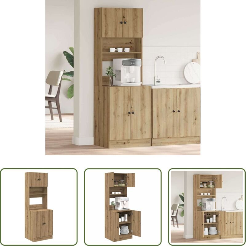 Küchenregal - Küchenbuffet mit Regal 2 pcs Artisan-Eiche 60 x 50 x 180 cm