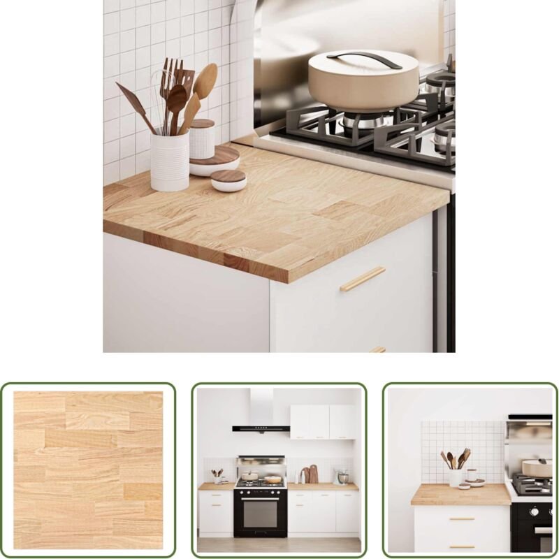 Eiche Küchenarbeitsplatte - Küchenarbeitsplatte 60x63,5x2,7 cm Massivholz Eiche Rechteckig