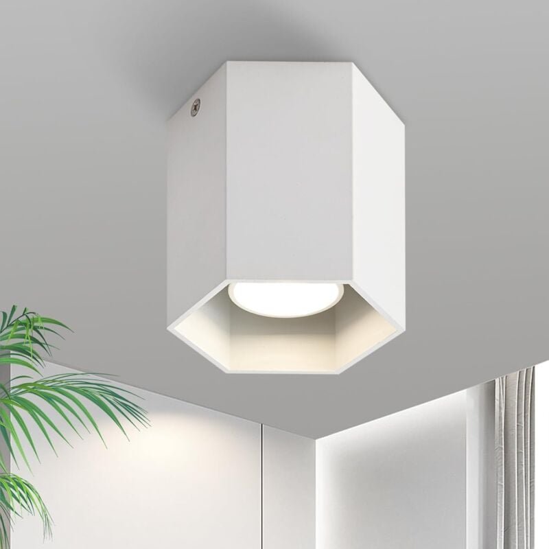 Thumbnail - Aufbaustrahler Spots Deckenleuchte Weiß: Deckenspots Aufbauspot Modern Deckenlampe Aufputz Aufbau Deckenstrahler GU10 au...