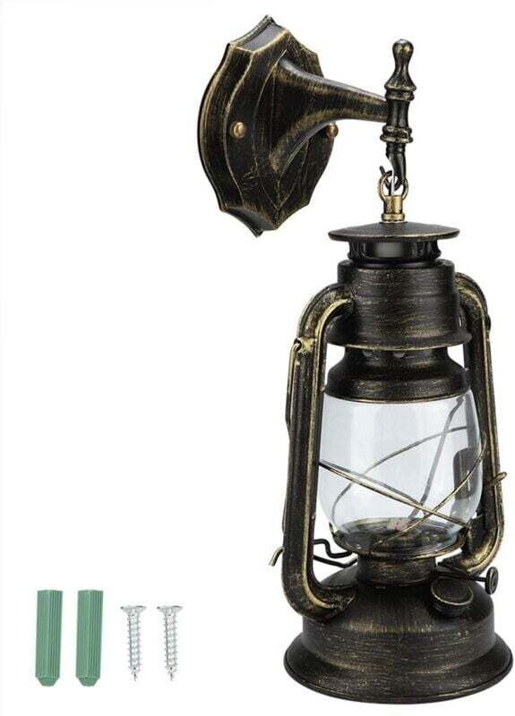 Vtizikl Applique murale rustique en verre ambré, bronze brossé, lampe industrielle Farmhouse Sconce Porch Lighting Water...
