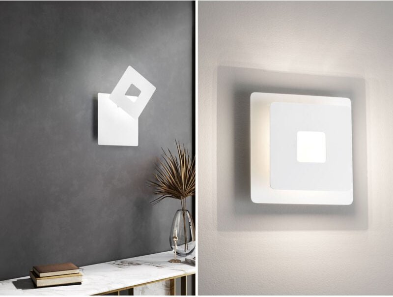 Verstellbare led Wandleuchte hennes Weiß eckig, Höhe 18cm