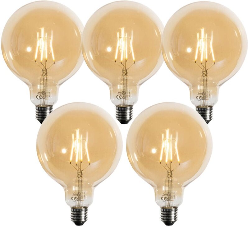 Luedd - Set mit 5 E27 3-Stufen-dimmbare LED-Lampe Gold G125 4W 450lm 2700K