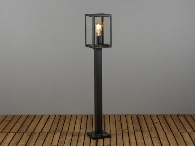 Konstsmide Lighting - Wegeleuchte carpi in Laternenoptik, Stahl Schwarz Höhe 100cm