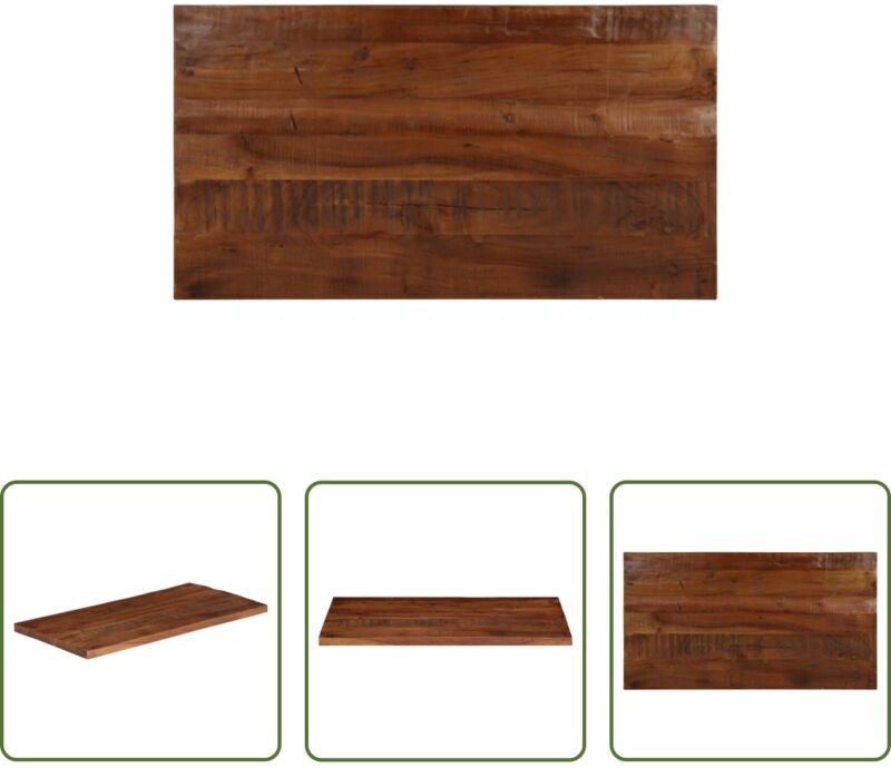 vidaXL Massivholz - Tischplatte 100x60x2,5 cm Rechteckig Altholz Massiv
