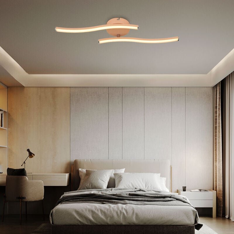 Globo Lighting - led Deckenleuchte Wohnzimmerlampe 2 flammig Deckenlampe opal, modern, Acryl Metall pfirsich, led 12W 92...