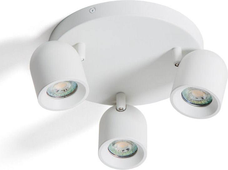 Ledkia - Deckenleuchte Rund Ausrichtbar Aluminium 3 Strahler Caleb Weiß