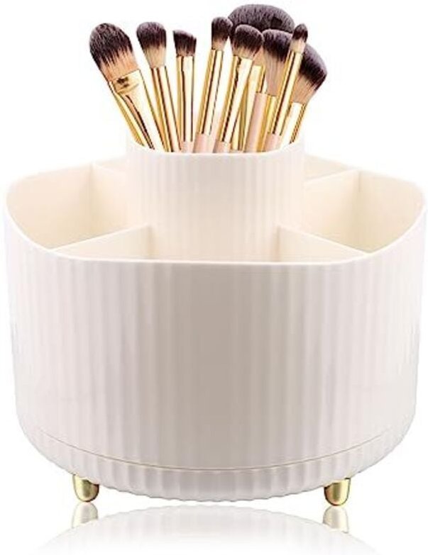Drehbarer Make-up-Organizer, 360° drehbarer Stifthalter, Make-up-Pinsel-Aufbewahrung, 5 Fächer, Make-up-Pinsel-Organizer...