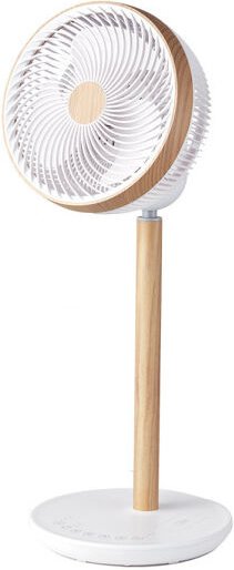 Fabrilamp - Ventilator de Bodenventilator colibri weiß/Holz 25w 12vel 70x 28,5x28,5cm 3asp Motor dc w/remote und timer