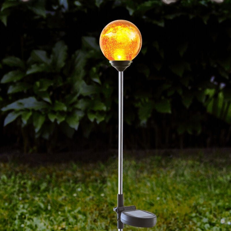 Best Season - Star Trading Solar Erdspieß Roma, Wegleuchte, led, Outdoor, Bernstein, Dämmerungssensor, 68 cm