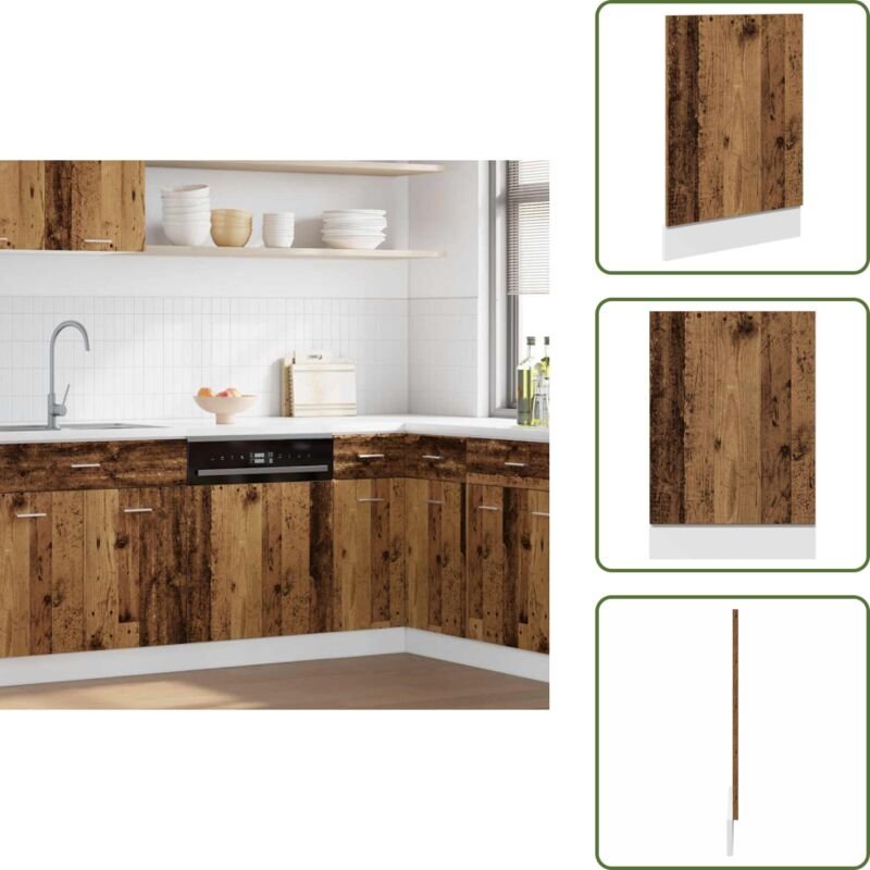 The Living Store Geschirrspülerblende Lyon Altholz-Optik 45x3x67 cm Holzwerkstoff - Altholzoptik