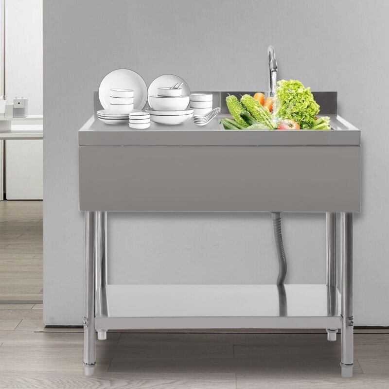 Multifunktionswaschtisch Edelstahlspüle Spülbecken Spültisch 100 x 60 x 80cm