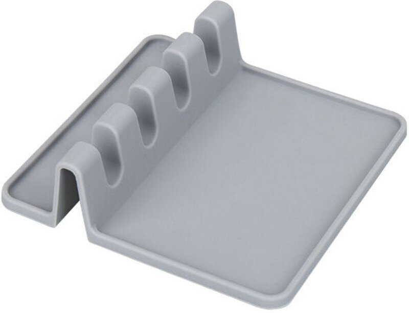 Löffelablage, Küchenutensilienhalter, Halterung für Schöpfkelle, Pfannenwender, Besteck, Deckel, Silikonständer mit Abtr...