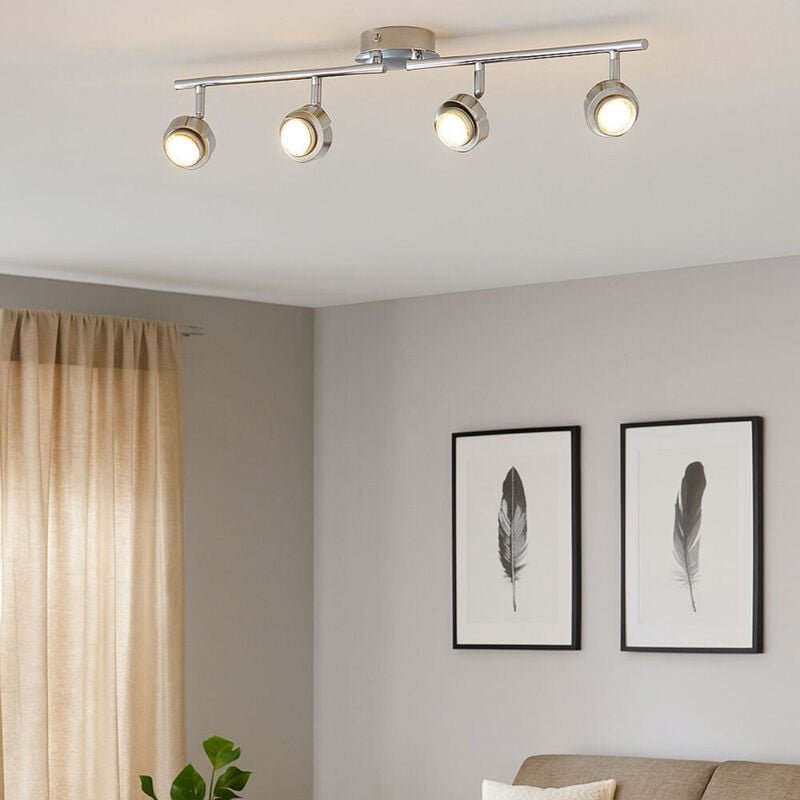Esto - Deckenleuchte Spotleise Deckenlampe led Spotleuchte, mit beweglichen Strahlern, 4x5W 4x360lm 3000K, LxH 65x14,5 c...