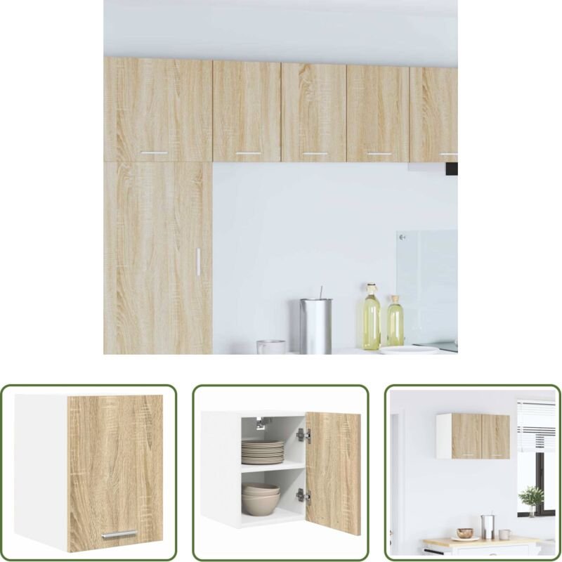 Hängeschrank - Hängeschrank mit Speicher Sonoma-Eiche und Weiß 30 x 31 x 40 cm