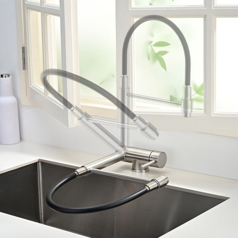 Thumbnail - BuntHaus Mischbatterien für die Küche Wasserhahn Küche Umklappbar Spültischarmatur Einhebelmischer 360° Drehbar Vorfenst...
