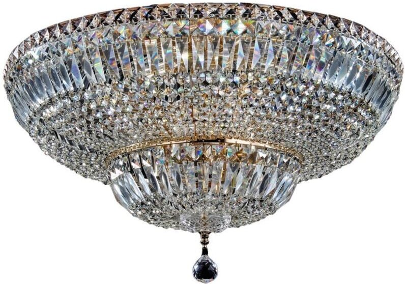 Maytoni - Kronleuchter Deckenlampe Deckenleuchte Schlafzimmerlampe Kristalle Gold d 60 cm