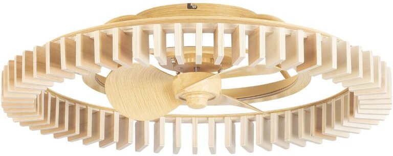 Cork Ventilador de techo con luz led. Silencioso. 6 velocidades. Regulador de Intensidad y Temperatura de Color. Marrón