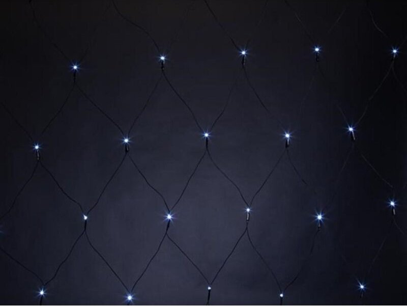 Vellight - spika led - 2 x 2 m - 144 LEDs - Weiß - schwarzes Kabel - 36 v